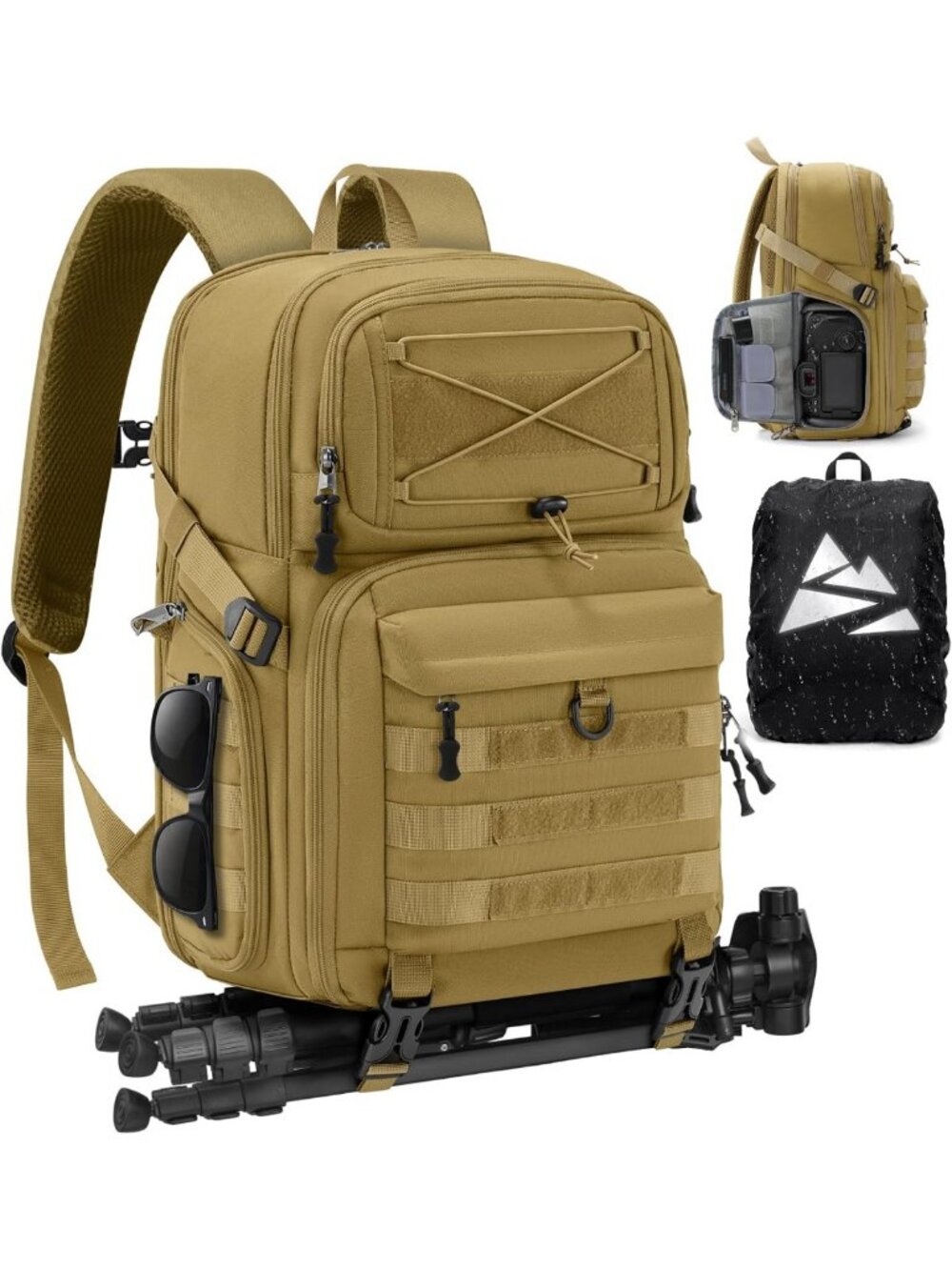 Tactical Camera Backpack for DSLR, SLR & Mirrorless - Waterproof, Lightweight